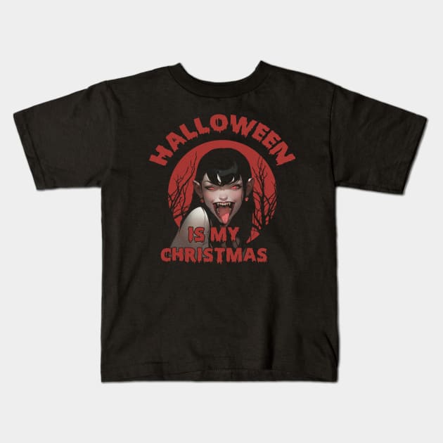 Halloween is my Christmas Kids T-Shirt by JennyPool